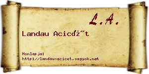 Landau Acicét névjegykártya